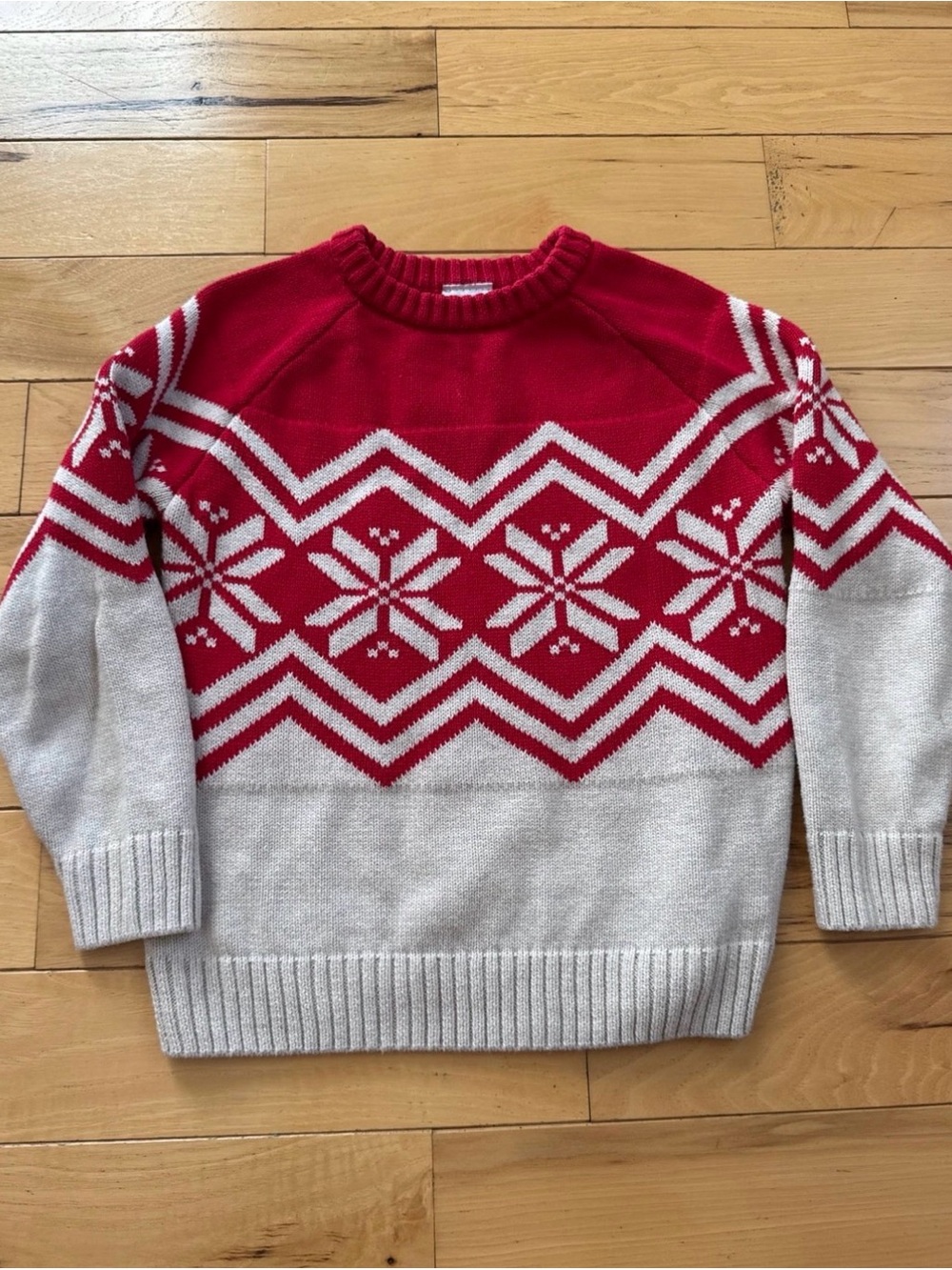 Hanna Andersson Red and Cream Fair Isle Crewneck Sweater